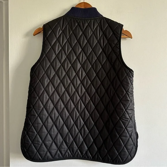 Madewell Blue/White Reversible Vest in Stripe Wool/Quilted Size Small EUC - Picture 9 of 15